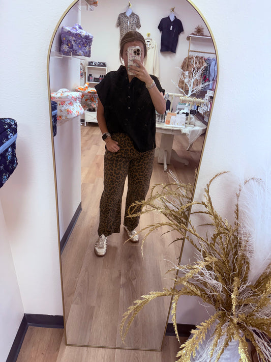 Entro Leopard Denim Pant