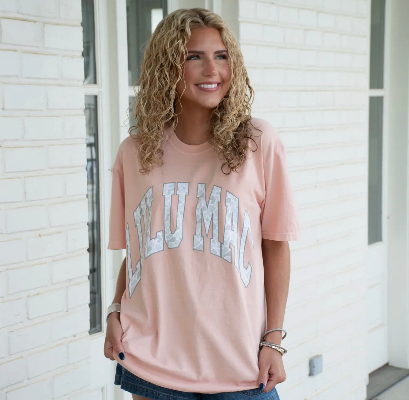LuLu Mac Camo Tee- Peach