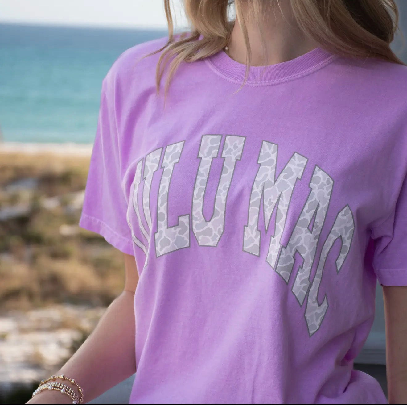 LuLu Mac Tee- Neon Violet/ Light Camo