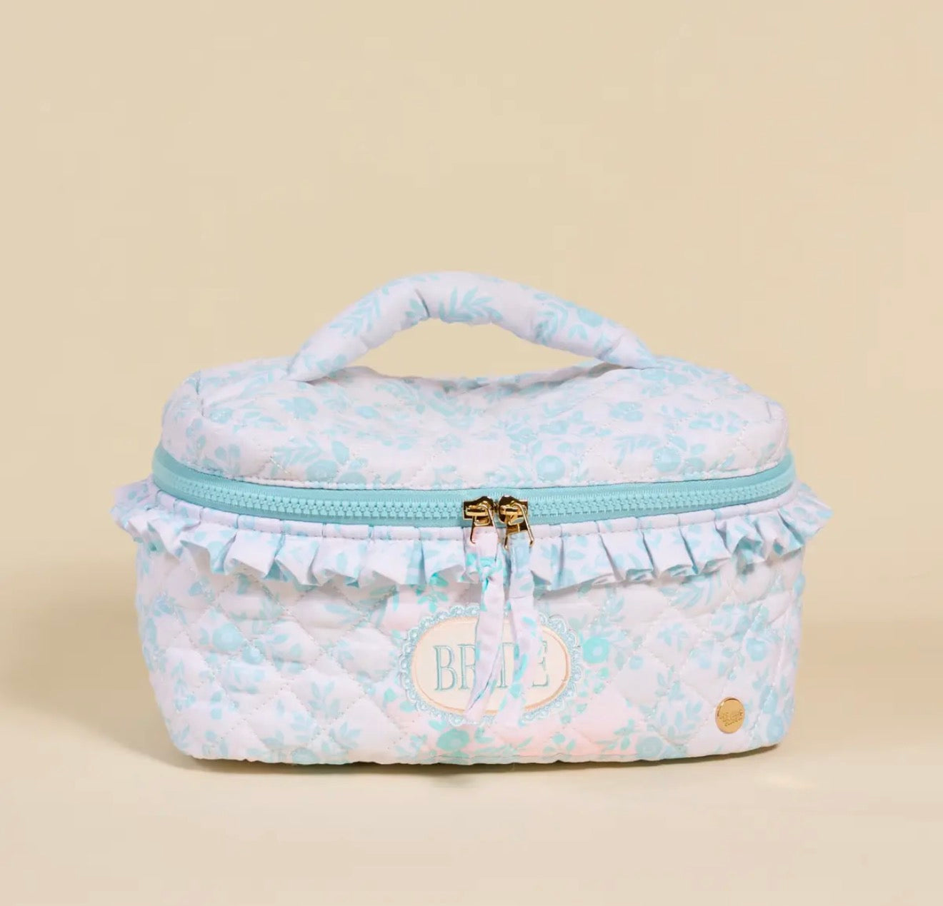 Glam & Go Quilted Cosmetic Bag- Bride Something Blue