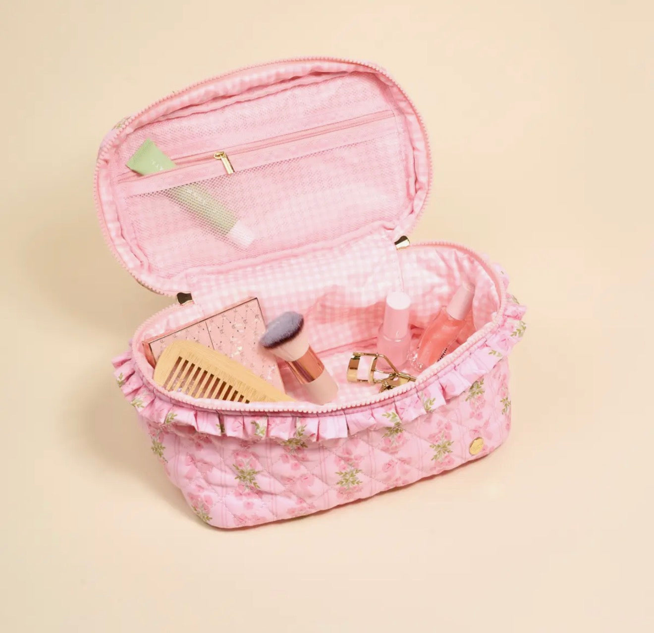 Glam & Go Quilted Cosmetic Bag- So Fancy Pink