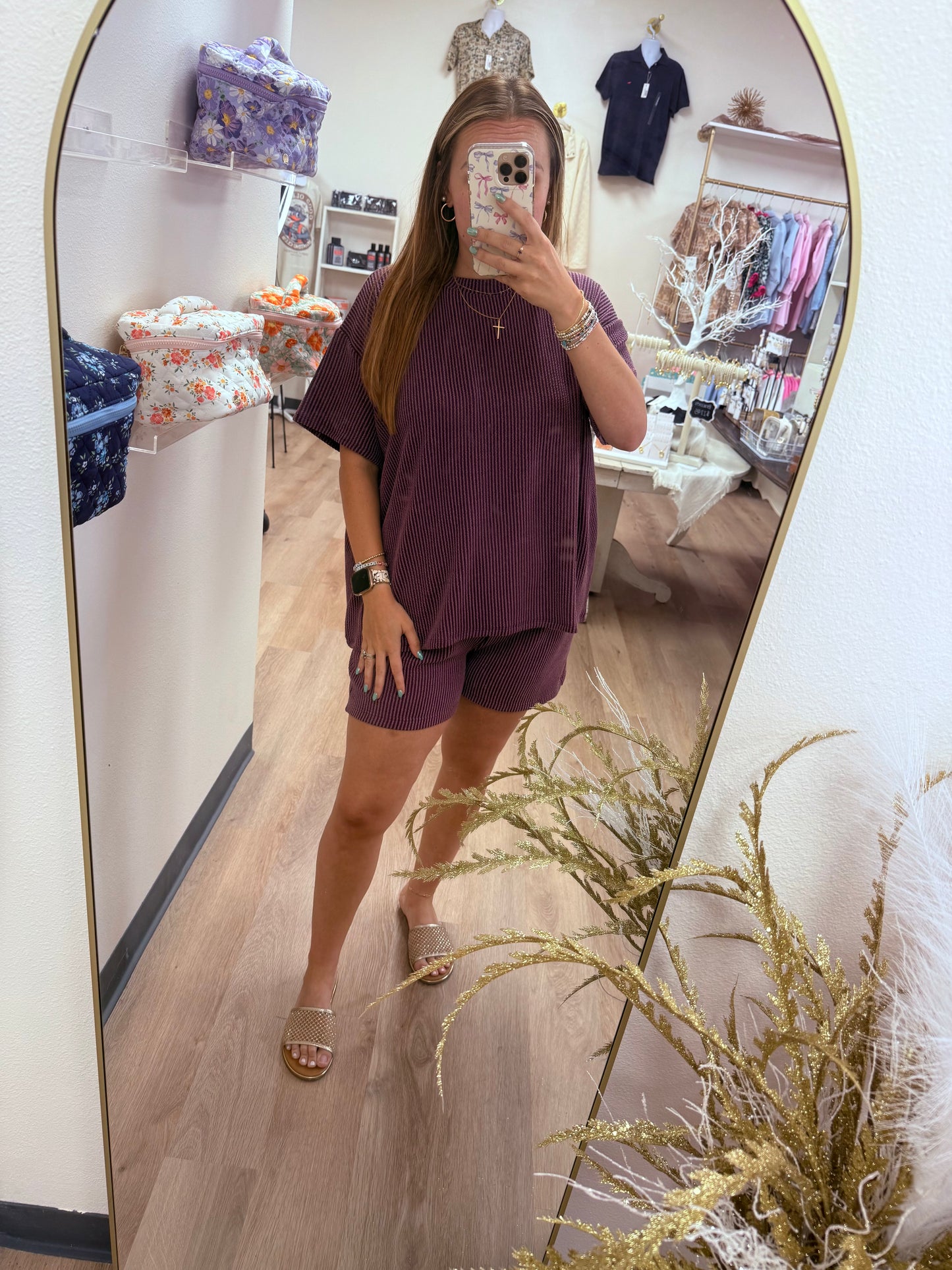 Zenana Ribbed Shorts Set