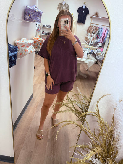 Zenana Ribbed Shorts Set