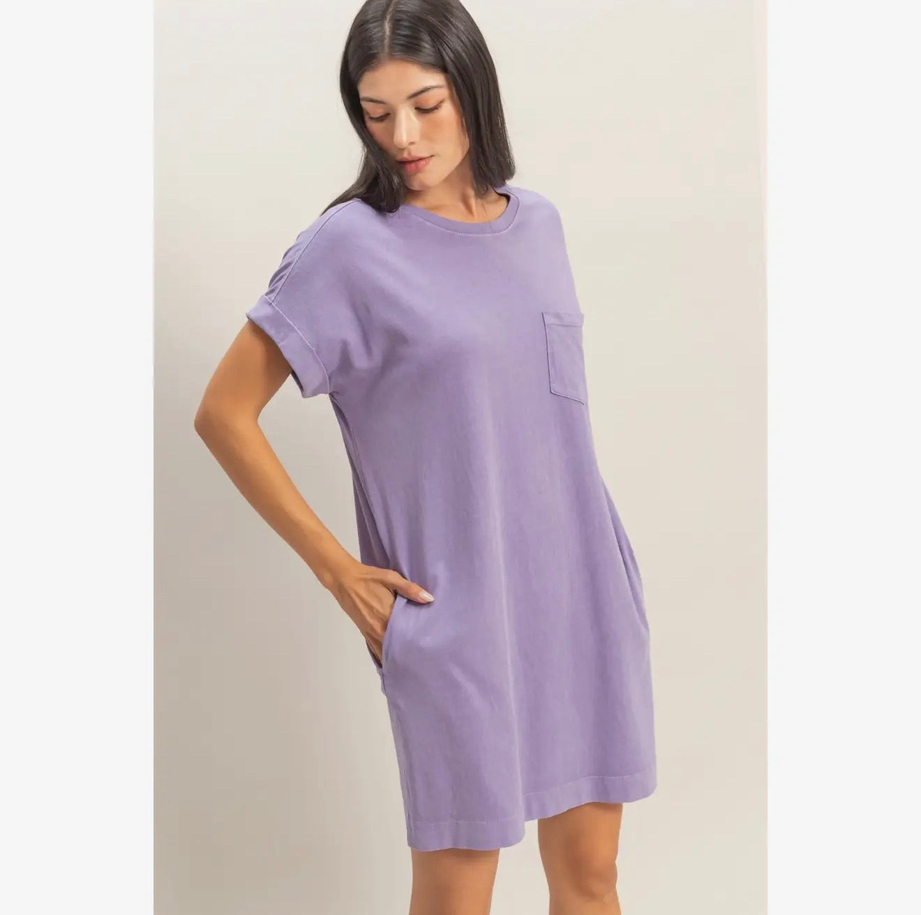 DZ Round Neck T-Shirt Mini Dress