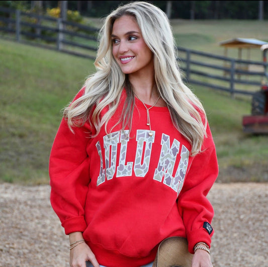 LuLu Mac Camo Sweatshirt- Red