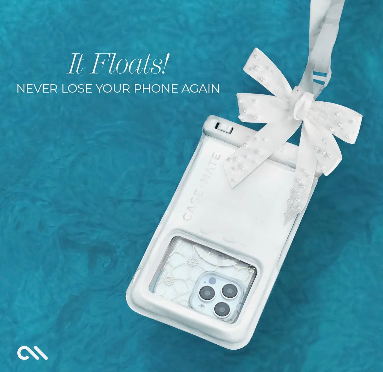 Case Mate Ivory Pearl Bow Waterproof Floating Case