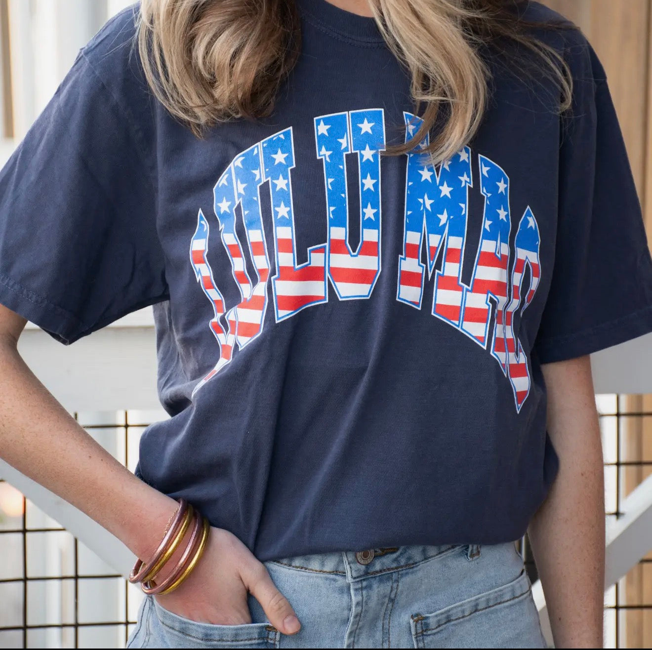 LuLu Mac Tee- Navy/ Stars & Stripes