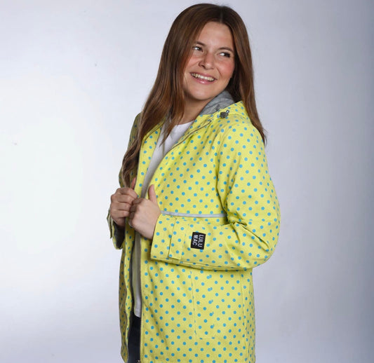 LuLu Mac Polka Dot Raincoat- Yellow/Blue