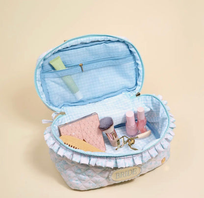 Glam & Go Quilted Cosmetic Bag- Bride Something Blue