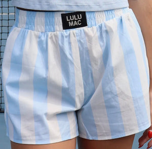 LuLu Mac Darby Boxer Shorts- Light Blue