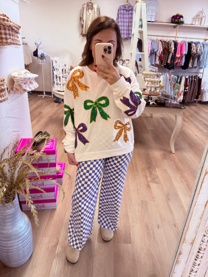 BiBi Mardi Gras Sequin Bow Top