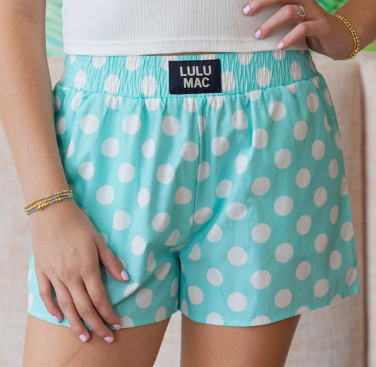 LuLu Mac Polka Dot Shorts- Mint