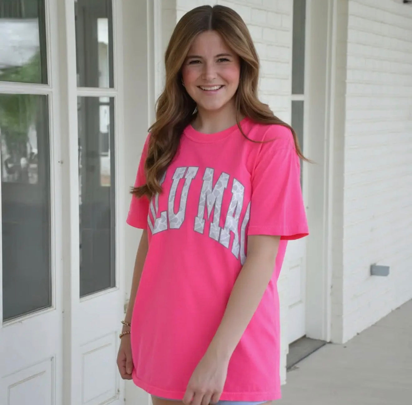 LuLu Mac Camo Tee- Hot Pink