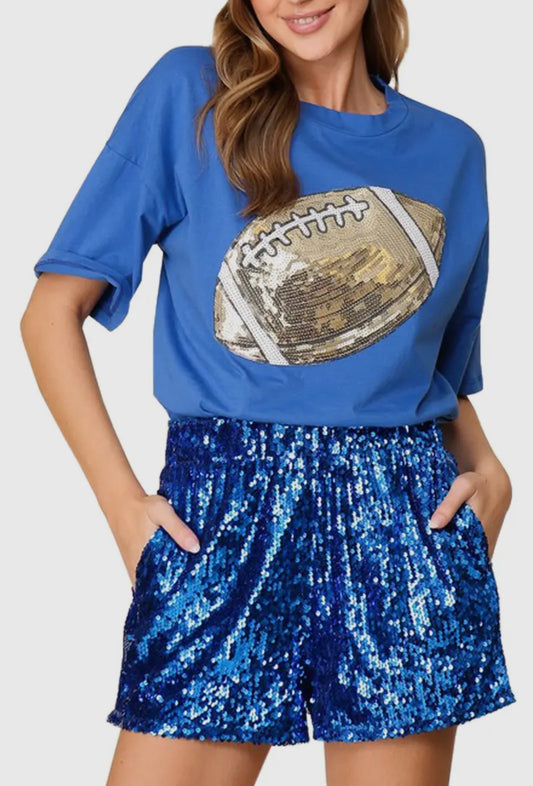 VM Game Day Sequin Football Patch T-Shirt