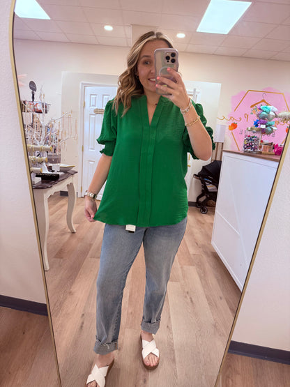 S&S Smocked Puff Sleeve Top