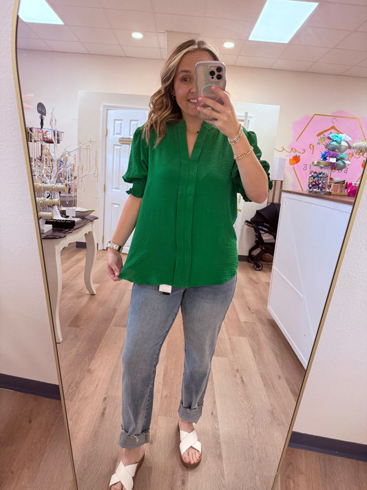 S&S Smocked Puff Sleeve Top