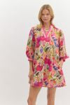 Entro Floral print ¾ bubble sleeve dress