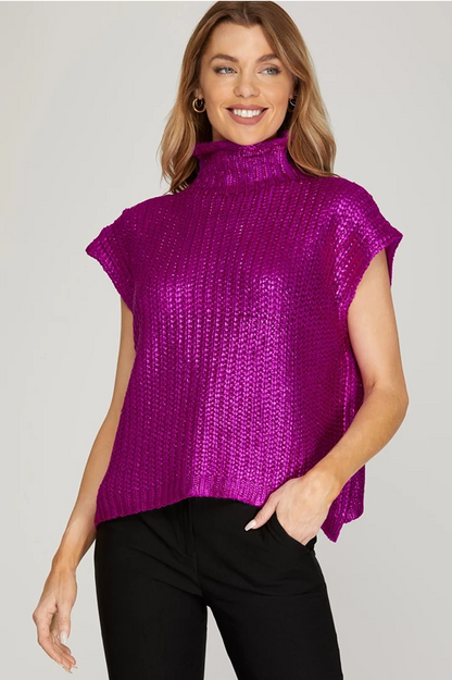S+S Metallic Foiled Sweater Vest