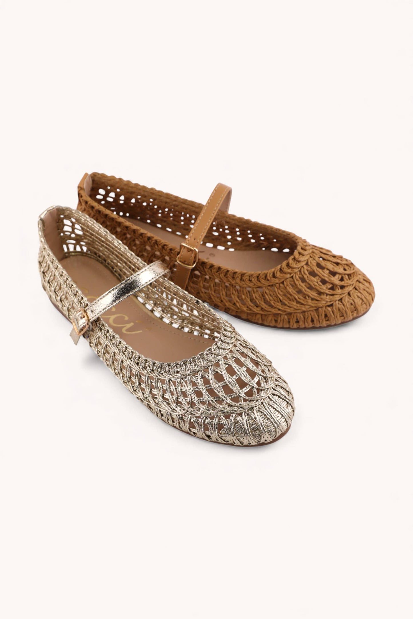 Ccocci- Susan Mary Jane Flats: Champagne