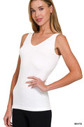 Zenana U OR V NECK 2-WAY SEAMLESS TANK TOP