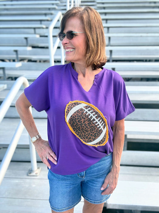 Game Day Gone Wild Tee- Purple/ Gold