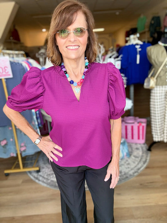 The Pretty Please Top- Plum