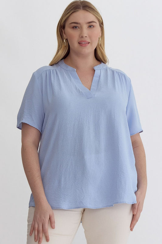 Entro Solid V Neck Top