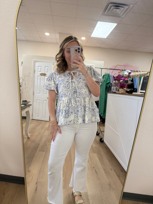 Hap Floral Ribbon Top