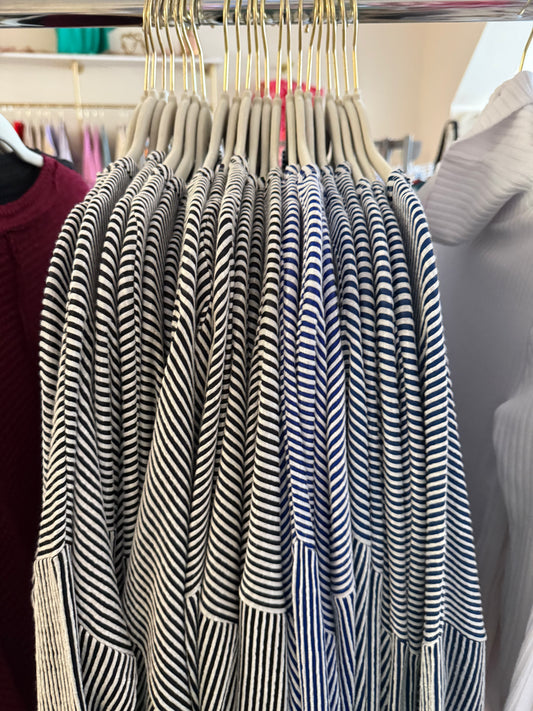 Zenana Ribbed Striped Long Sleeve Top