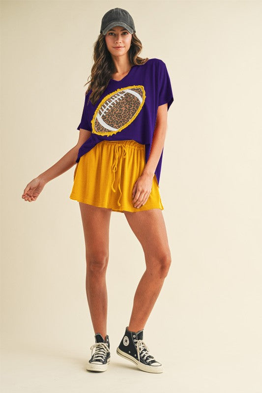 AW Game Day Leopard Football Patch Top