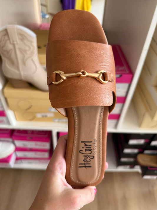 Corky Cognac Sandal