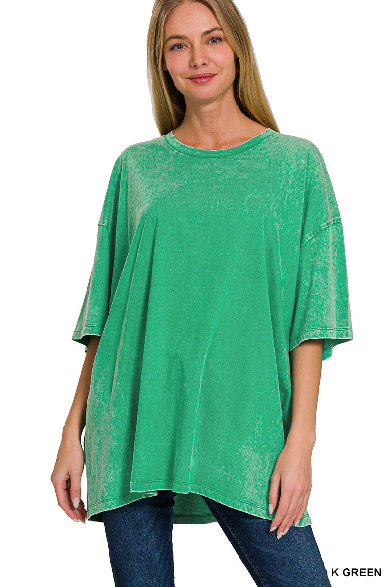 Zenana Acid Wash Oversized Tee