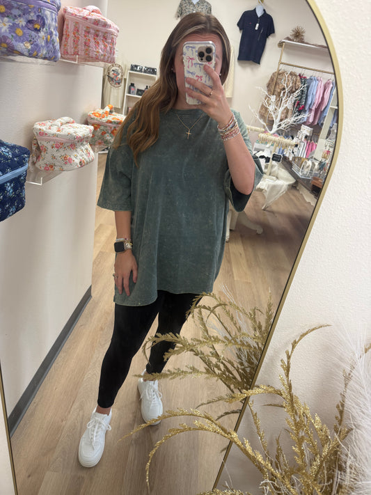 Zenana Acid Wash Oversized Tee