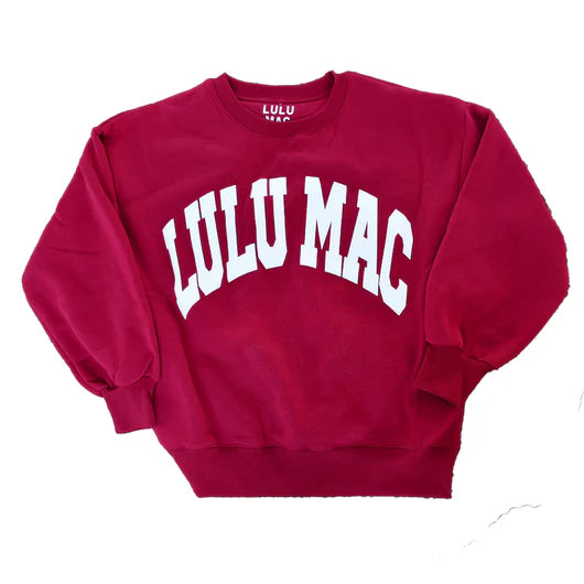 LuLu Mac Sweatshirt- Maroon/White