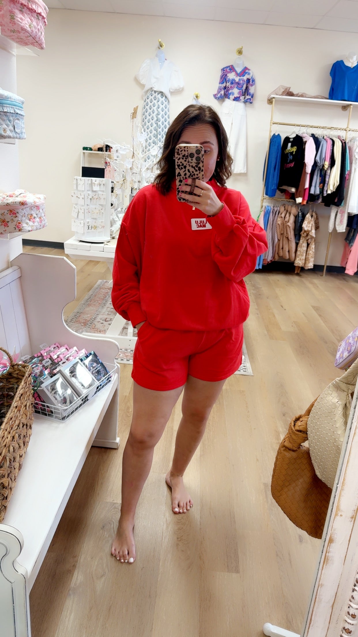 LuLu Mac Terry Cloth Shorts- Red