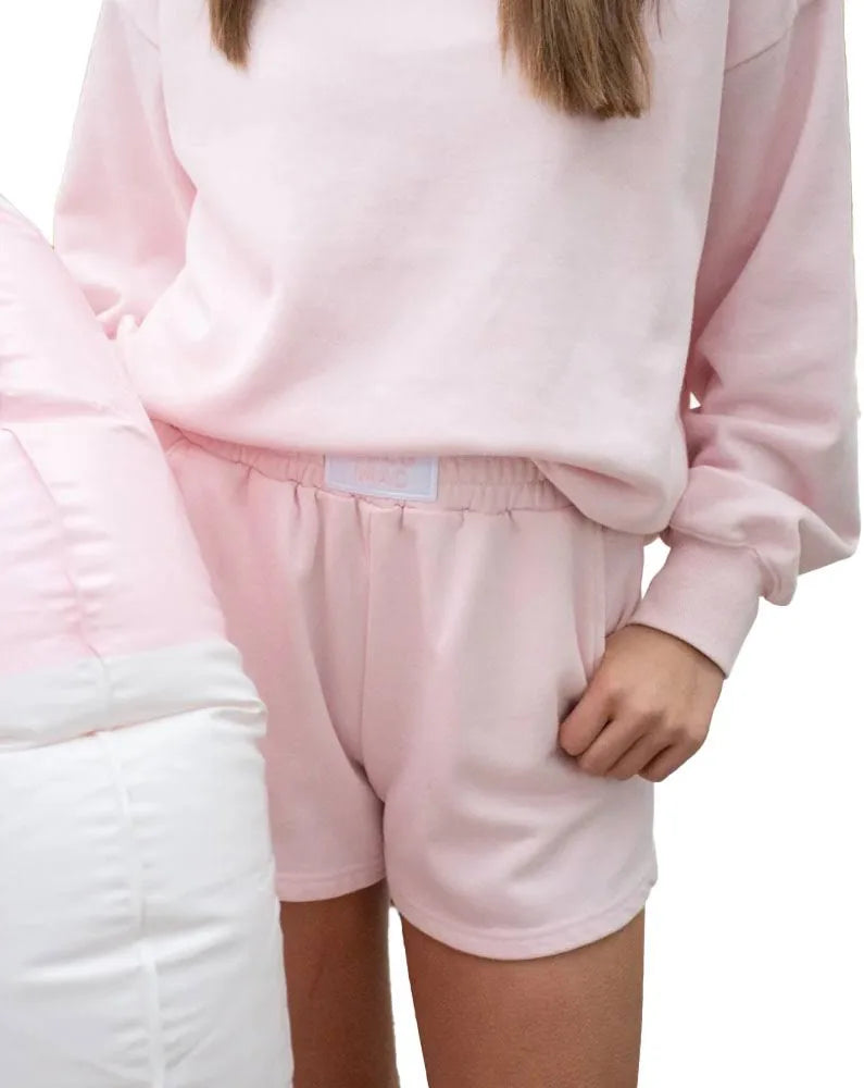 LuLu Mac Terry Cloth Shorts- Light Pink