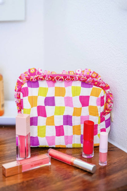 Groovy Garden Quilted Ruffle Bag: Multi