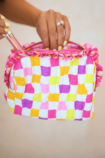 Groovy Garden Quilted Ruffle Bag: Multi